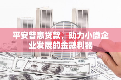 濉溪平安普惠贷款，助力小微企业发展的金融利器