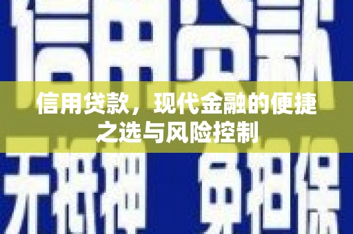 濉溪信用贷款，现代金融的便捷之选与风险控制