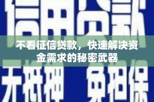 濉溪不看征信贷款，快速解决资金需求的秘密武器