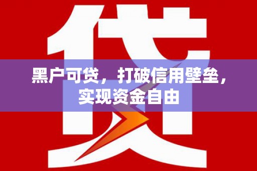 濉溪黑户可贷，打破信用壁垒，实现资金自由