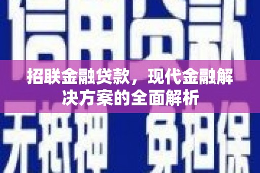 濉溪招联金融贷款，现代金融解决方案的全面解析