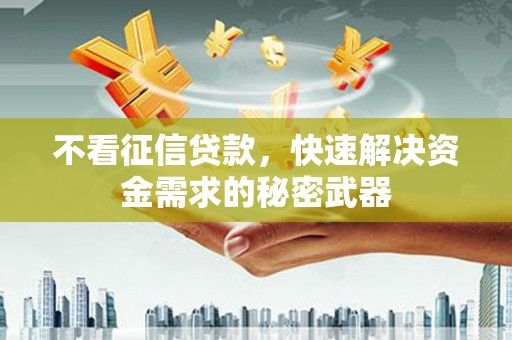 濉溪不看征信贷款，快速解决资金需求的秘密武器