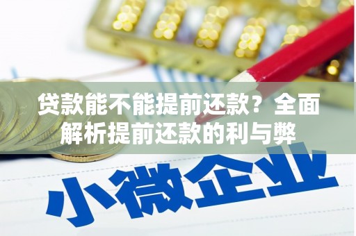 濉溪贷款能不能提前还款？全面解析提前还款的利与弊